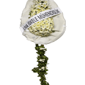 Beyaz Gerbera ve Lilyum Çelenk